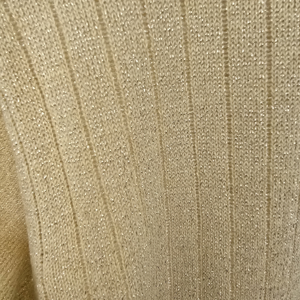 Sag Harbor Women's Gold Shimmer Mockneck Short Sleeve Sweater Size XL NWT - Picture 4 of 9